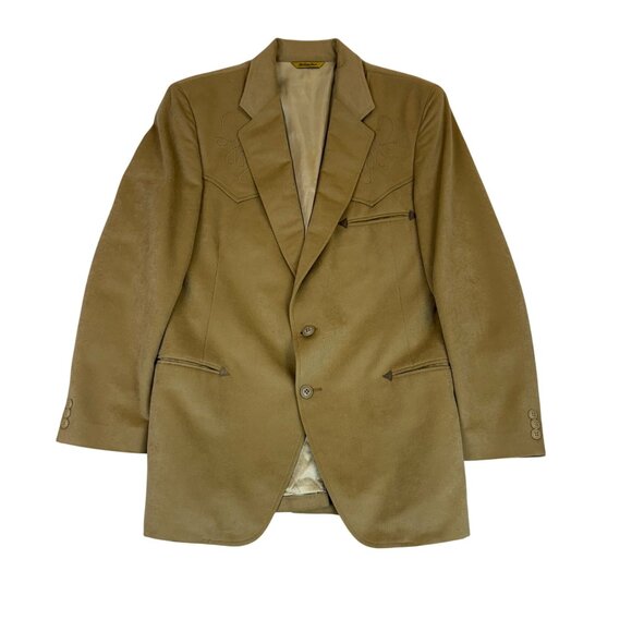 Kuppenheimer Vintage Blazer Jacket Mens Western Style Beige Embroidered Sz L - Picture 1 of 10